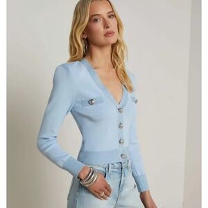 L'Agence Taya Blue Cardigan